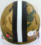 Baker Mayfield Autographed Cleveland Browns Camo Mini Helmet - Beckett W *White