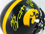 AJ Epenesa Autographed Iowa Hawkeyes Schutt Mini Helmet- Beckett W *Yellow