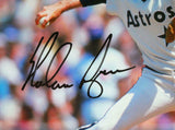 Nolan Ryan Autographed Astros 8x10 HM Pitching Horz Photo- AIV Hologram *Black