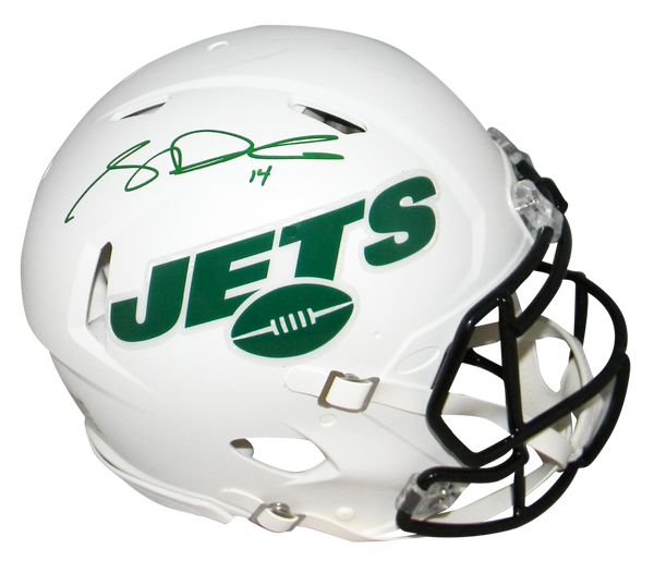SAM DARNOLD SIGNED NEW YORK JETS FLAT WHITE FULL SIZE AUTHENTIC SPEED HELMET BAS