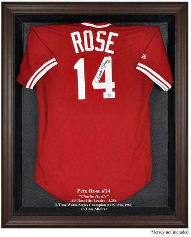 Pete Rose Brown Framed Logo Jersey Display Case