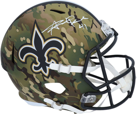 Alvin Kamara New Orleans Saints Signed Camo Alternate Replica Helmet