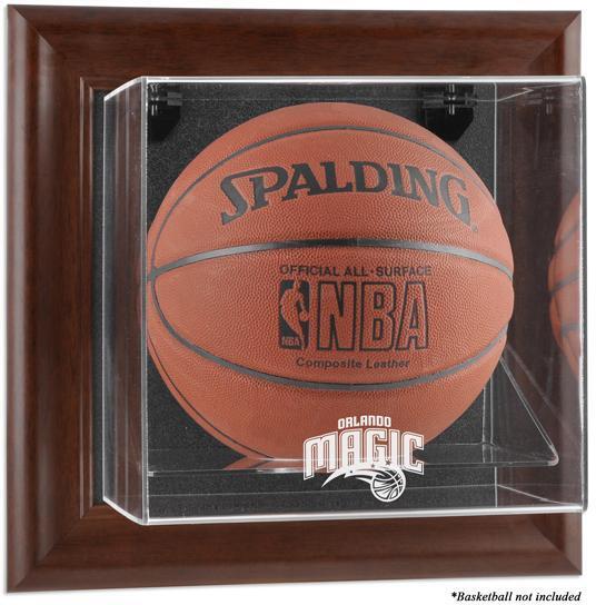 Orlando Magic Brown Framed Wall-Mountable Basketball Display Case