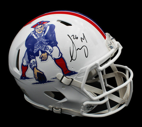 Sony Michel Signed New England Patriots Speed Authentic White NFL Helmet