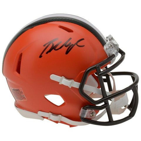 BAKER MAYFIELD Autographed Cleveland Browns Mini Speed Helmet FANATICS
