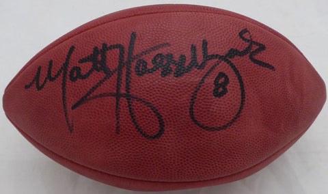 Matt Hasselbeck Autographed NFL Leather Football Seahawks (Flat) MCS Holo #79854