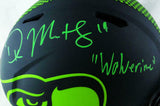 DK Metcalf Signed Seahawks F/S Eclilpse Authentic Helmet w/Insc - Beckett W Auth