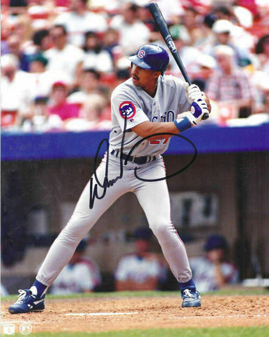 Derrick May Autographed/Signed Chicago Cubs 8x10 Photo 15314