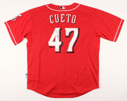 Johnny Cueto Signed Cincinnati Reds Majestic MLB Jersey (Beckett) 2xAll Star Ptr