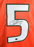 Andre Johnson Autographed Orange College Style Jersey - Beckett W Hologram