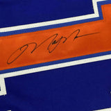 FRAMED Autographed/Signed MARK MESSIER 33x42 Edmonton Blue Hockey Jersey JSA COA