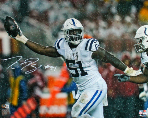 Kwity Paye Autographed Colts 16x20 FP Rain Photo-Beckett W Hologram *White