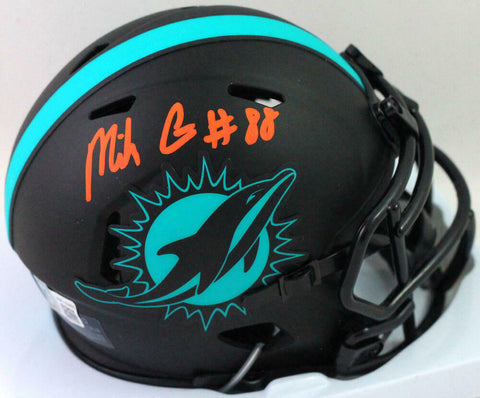 Mike Gesicki Signed Miami Dolphins Eclipse Speed Mini Helmet- Beckett W *Orange