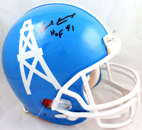 Earl Campbell Autographed Oilers 60-62 TB Authentic Helmet White Mask w/HOF-JSAW