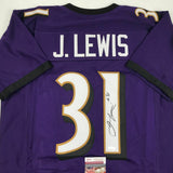 Autographed/Signed JAMAL LEWIS Baltimore Purple Football Jersey JSA COA Auto