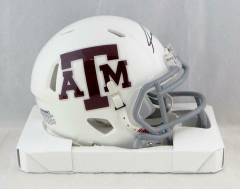 Trayveon Williams Autographed Texas A&M White Speed Mini Helmet- JSA W Auth