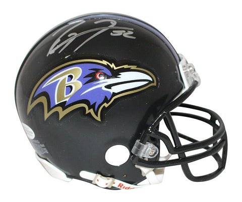 Ray Lewis Autographed/Signed Baltimore Ravens VSR4 Mini Helmet BAS 30673