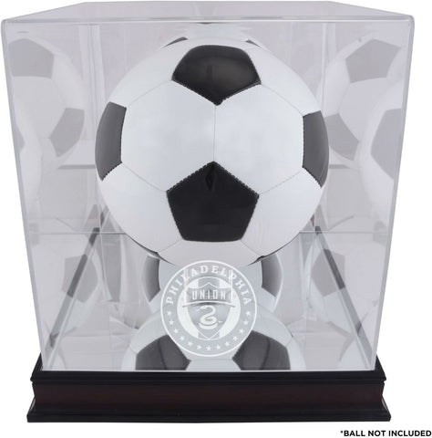 Philadelphia Union Mahogany Team Logo Soccer Ball Display Case - Fanatics