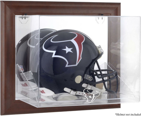 Texans Brown Framed Wall-Mountable Logo Helmet Case - Fanatics