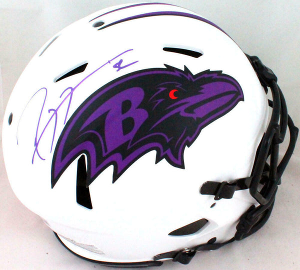 Ray Lewis Autographed Baltimore Ravens Authentic Lunar Helmet- Beckett W *Purple