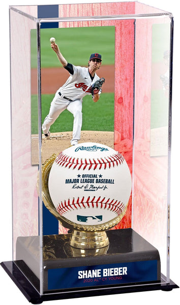 Shane Bieber Indians 2020 American League Cy Young Gold Glove w/Image Case