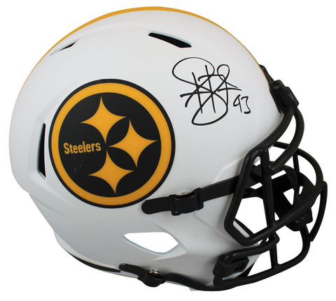 Steelers Troy Polamalu Authentic Signed Lunar Full Size Speed Rep Helmet BAS Wit