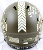 O.J. Simpson Signed Bills F/S Salute to Service Speed Helmet w/HOF,Yds.- JSA W