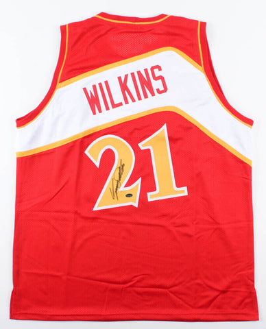 Dominique Wilkins Signed Throwback Hawks Red Jersey (Schwartz) Hall of Fame 2007