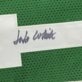 FRAMED Autographed/Signed JO JO JOJO WHITE 33x42 Green Basketball Jersey JSA COA