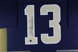 KURT WARNER (Rams navy TOWER) Signed Autographed Framed Jersey Beckett