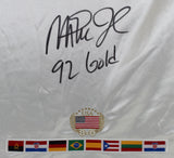 Magic Johnson "92 Gold" Signed White Nike 1992 Dream Team Warmup Jacket BAS Wit