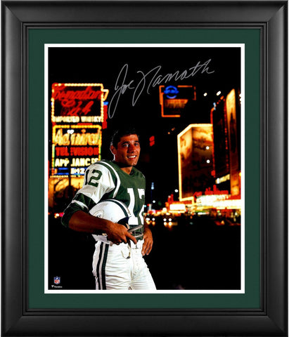 Joe Namath New York Jets Framed Autographed 16" x 20" Broadway Photograph
