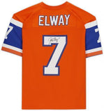 FRMD John Elway Denver Broncos Signed Mitchell & Ness Orange Replica Jersey