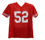 Patrick Willis Autographed/Signed Pro Style Red XL Jersey Beckett BAS 34660