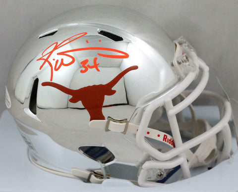 Ricky Williams Signed Texas Longhorns Chrome Mini Helmet w/ HT- Beckett W Auth