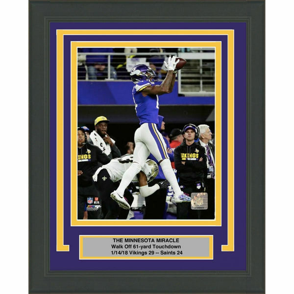 Framed STEFON DIGGS Minnesota Vikings Miracle 8x10 Photo Professionally Matted 1