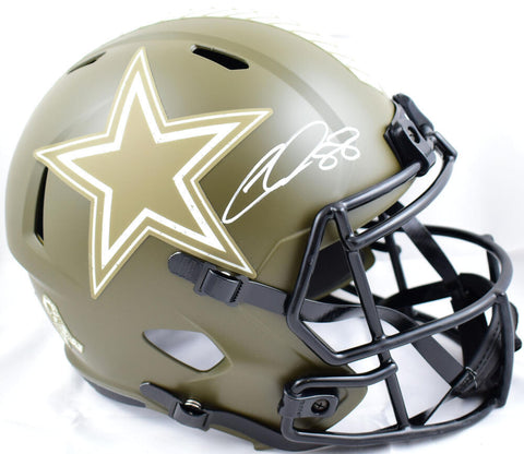 CeeDee Lamb Signed Dallas Cowboys F/S Salute to Service Speed Helmet - Fanatics