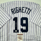 Autographed/Signed Dave Righetti New York Pinstripe Baseball Jersey JSA COA Auto