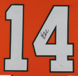 Vinny Testaverde Signed Miami Hurricanes 35"x 43" Custom Framed Jersey (JSA COA)