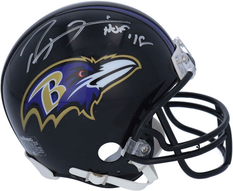 Ray Lewis Baltimore Ravens Signed VSR4 Mini Helmet & "HOF 18" Insc