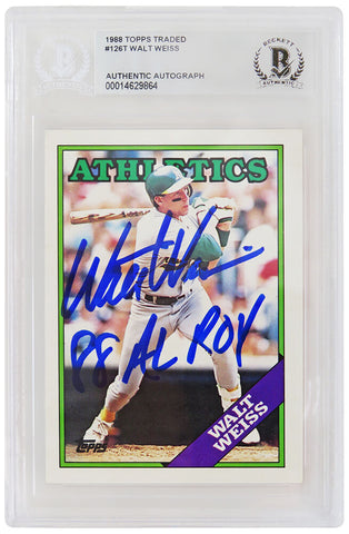 Walt Weiss autographed autographed 1988 Topps Traded RC w/88 AL ROY - (Beckett)