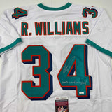 Autographed/Signed Ricky Williams Smoke Weed Inscribed Miami Jersey JSA COA