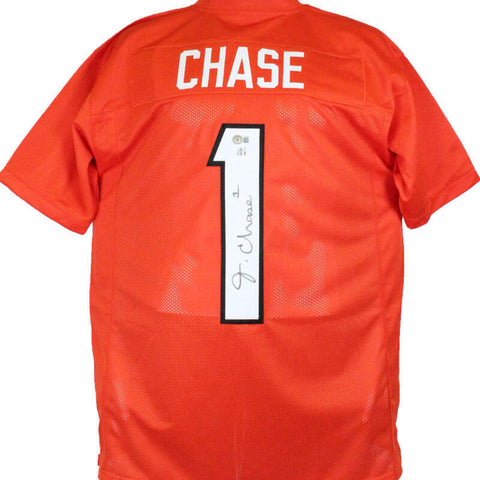 Ja'Marr Chase Autographed Orange Pro Style Jersey-Beckett W Hologram