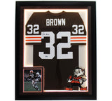 Jim Brown Signed Cleveland Browns LED Framed M&N Premium NFL Jersey