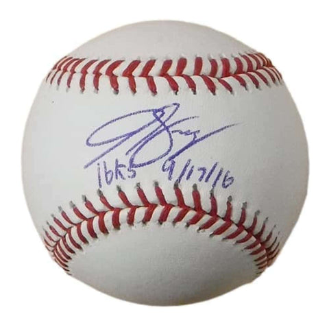 Jon Gray Autographed Colorado Rockies OML Baseball 16Ks 9/17/16 JSA 16872