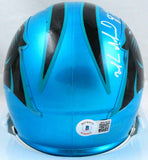 Muhsin Muhammad Autographed Carolina Panthers Flash Speed Mini Helmet-BAW Holo