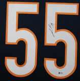 LANCE BRIGGS (Bears navy SKYLINE) Signed Autographed Framed Jersey JSA