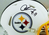 Chase Claypool Signed Pittsburgh Steelers Flat White Mini Helmet- Beckett W Auth