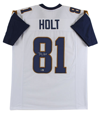 Torry Holt Authentic Signed White Pro Style Jersey Autographed BAS Witnessed