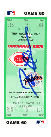 Deion Sanders Signed Cincinnati Reds 8/7/1997 vs Padres Ticket BAS 37226